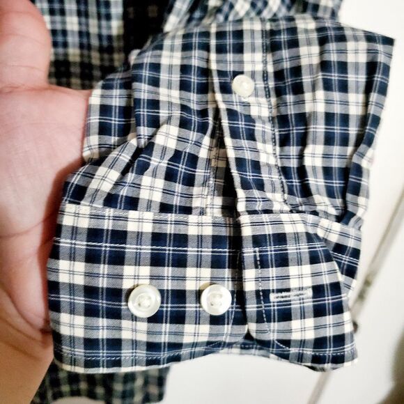 Jos. A. Bank Blue/White Plaid Button Down Shirt Size Large - Picture 8 of 10